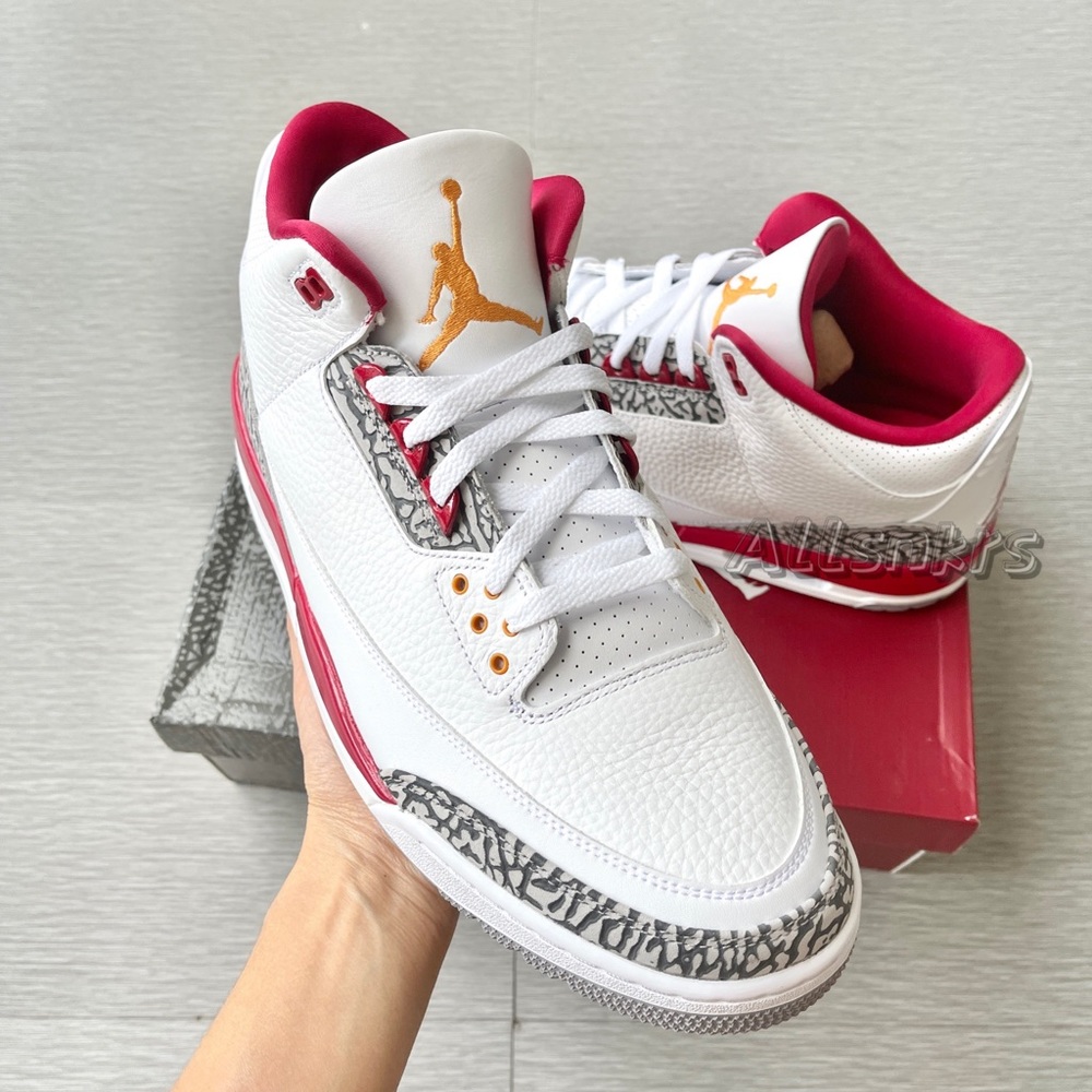 Air Jordan 3 Retro Cardinal Red Men’s - Picture 2 of 8